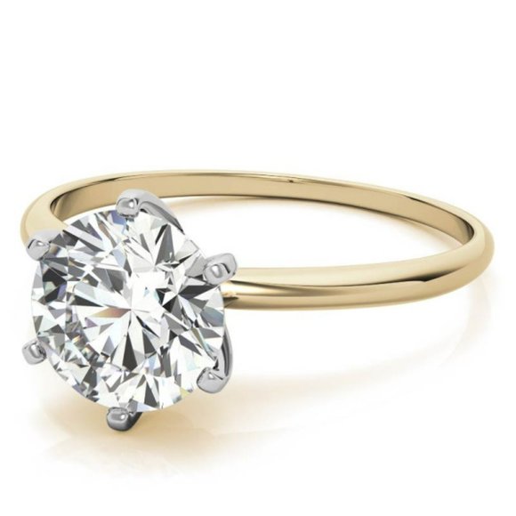 3Ct-9.5mm 6-Prong Round Moissanite Ring 14k Gold - Picture 13 of 17